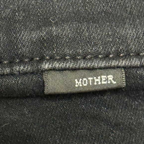 MOTHER Anthropologie The Insider Crop Jeans 26 in Not Guilty Black Hemmed Flare - Picture 10 of 15